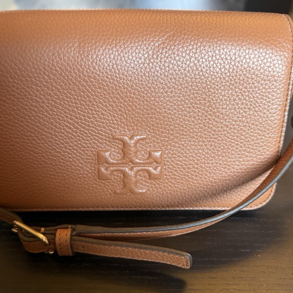 Tory Burch Thea Mini Crossbody Bag Tan Brown - Picture 5 of 9